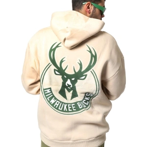 Bucks Sırt Baskılı Bej Oversize Unisex