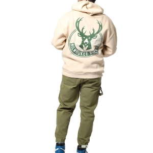 Bucks Sırt Baskılı Bej Oversize Unisex