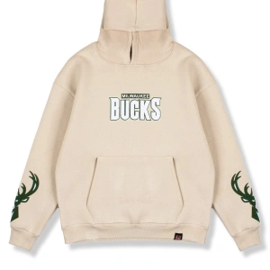 Bucks Sırt Baskılı Bej Oversize Unisex
