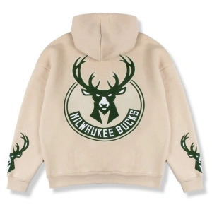 Bucks Sırt Baskılı Bej Oversize Unisex