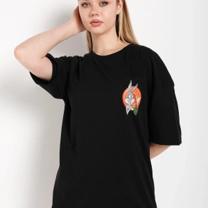 Bugs Bunny Baskılı Beyaz Oversize Tshırt