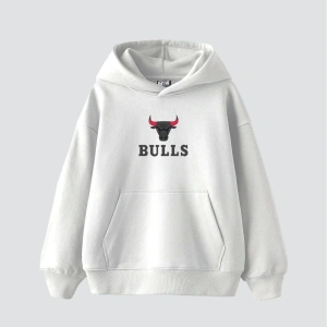 Bulls Baskılı Oversize Unisex Beyaz