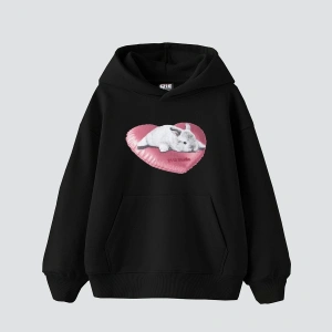 Bunny Baskılı Oversize Unisex Beyaz