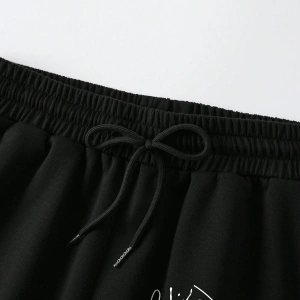 Butterfly Print Drawstring Waist Drawstring Waist Şort