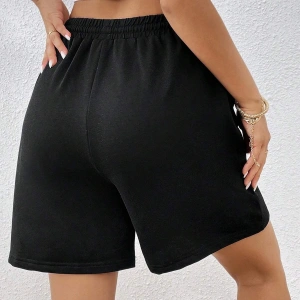 Butterfly Print Drawstring Waist Şort