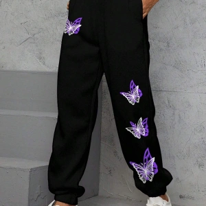 Butterfly Print Slant Pocket 4 Mevsim Eşofman