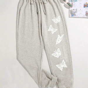 Butterfly Print Tie Waist 4 Mevsim Eşofman