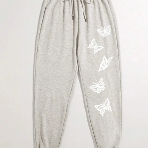 Butterfly Print Tie Waist 4 Mevsim Eşofman