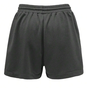 Butterfly & Slogan Graphic Drawstring Waist Şort