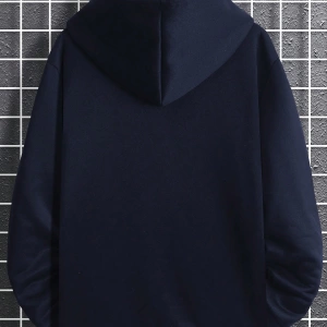 Büyük Beden Erkek Mektup Baskılı Günlük Kapüşonlu Uzun Kollu Sweatshirt, Dışa