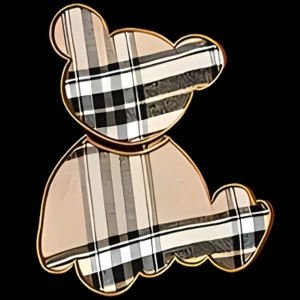 Büyük Beden Kadın Karikatür Ekose Teddy Ayı Baskılı Uzun Kollu Sweatshirt Ve Eşofman A