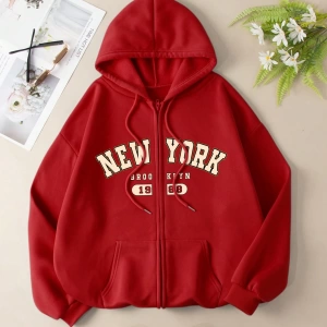 Büyük Beden Kapüşonlu Sweatshirt Harf Baskılı ve Bağcıklı Model 5174