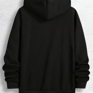 Büyük Boy Erkek Mektup Baskılı Bağcıklı Kapüşonlu Sweatshirt