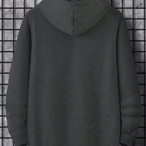 Büyük Boy Erkek Mektup Baskılı Bağcıklı Kapüşonlu Sweatshirt