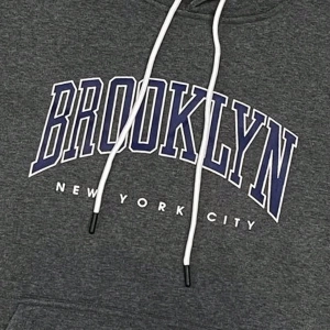 Büyük Boy Erkek Mektup Baskılı Bağcıklı Kapüşonlu Sweatshirt