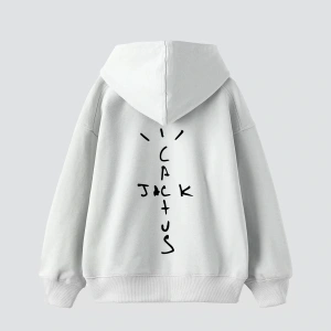 Cactus Jack Sırt Baskılı Oversize Unisex Beyaz