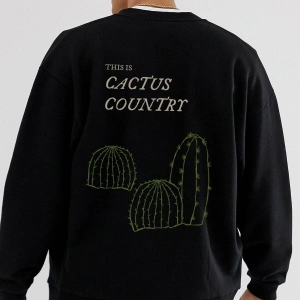 Cactus Oversize Siyah Sweatshirt Tarzsokak58