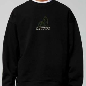 Cactus Oversize Siyah Sweatshirt Tarzsokak58