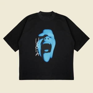 Cactusj Utopia Scream Baskılı Oversize Unisex Pamuklu Nefes Alan Kalın Kumaşlı