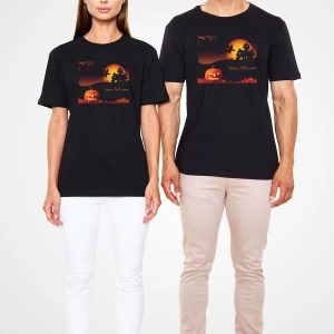 Cadılar Bayramı-Halloween Siyah Unisex Tişört T-Shirt