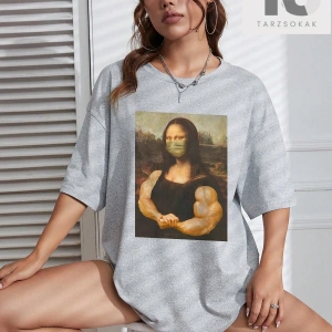 Cadılar Bayramı Kafatası ve Sloganlı Grafik Düşük Omuz Tişörtü