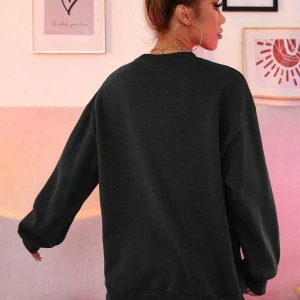 Calıfornia Özel Seri Oversize Bisiklet Yaka Pamuklu Sweatshirt Siyah