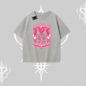 Candyland Yazılı Sevimli Kedi Baskılı Biskilet Sweatshirt