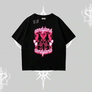 Candyland Yazılı Sevimli Kedi Baskılı Biskilet Sweatshirt