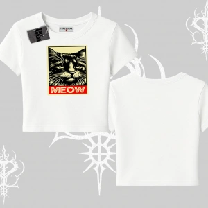 Candyland Yazılı Sevimli Kedi Baskılı Kayık Yaka Sweatshirt