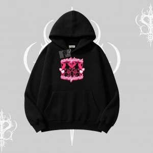 Candyland Yazılı Sevimli Kedi Baskılı Kayık Yaka Tshirt