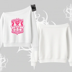 Candyland Yazılı Sevimli Kedi Baskılı Kolsuz Tshirt