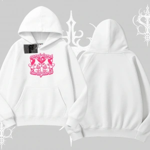 Candyland Yazılı Sevimli Kedi Baskılı Oversize Tshirt