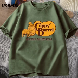 Cappy varil Capybara T-shirt erkekler yaz pamuk kısa kollu rahat grafikli tişört erkek giysil 2998