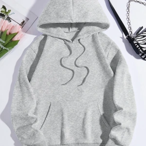 Car & Letter Graphic Drawstring Lined Hoodie Gri