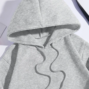 Car & Letter Graphic Drawstring Lined Hoodie Gri