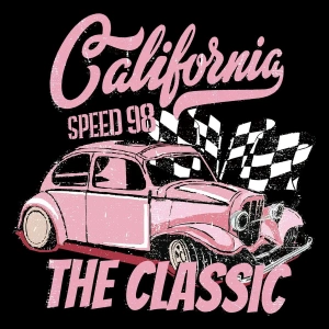 Car & Letter Graphic Drawstring Lined Hoodie Siyah