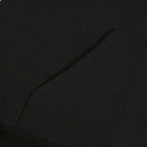 Cartoon And Korean Letter Graphic Drawstring Lined Hoodie Siyah