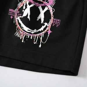 Cartoon Graphic Drawstring Waist Şort