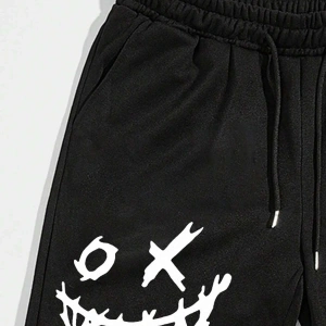 Cartoon & Slogan Graphic Drawstring Waist Eşofman Altı