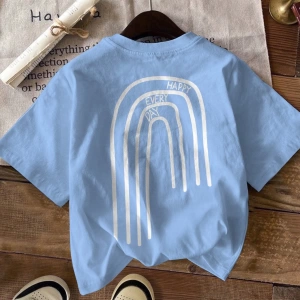Casual Grafik Baskılı Mürettebat Yaka Kısa Kollu Fitted Kadın Tişörtü, Pamuk Karışım