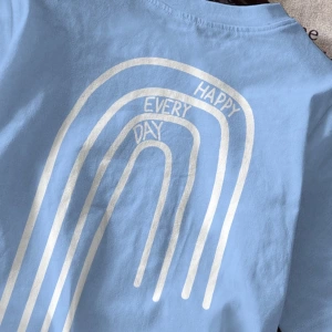 Casual Grafik Baskılı Mürettebat Yaka Kısa Kollu Fitted Kadın Tişörtü, Pamuk Karışım