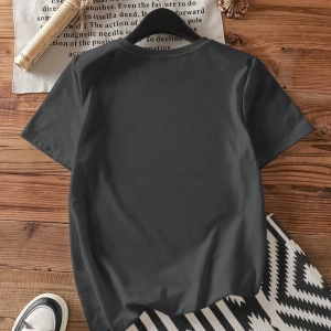 Casual Loose Binicilik Baskılı Yuvarlak Yaka Kısa Kollu Kadın Tişörtü, Yaz İçin Uygu
