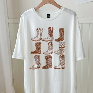 Casual Loose Dokuz Kareli Izgara Desen Yuvarlak Yaka Kısa Kollu Kadın Tişörtü, Y
