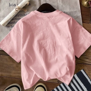 Casual Loose Fit Kısa Kollu Kadın Tişörtü İfade Baskılı, Yaz İçin Uygun