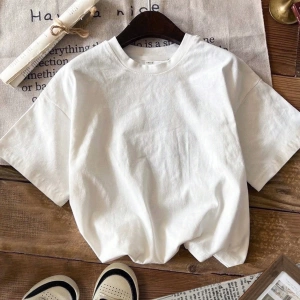 Casual Loose Lattice Bow Decor Yuvarlak Yaka Kısa Kollu Tişört Kadınlar İçin, Pamuk