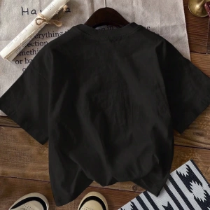 Casual Loose Leaf Desen Yuvarlak Yaka Kısa Kollu Kadın Tişörtü, Sokak %34 Pamuk, Yaz