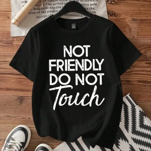 Casual Loose Leaf Desen Yuvarlak Yaka Kısa Kollu Kadın Tişörtü, Yaz İçin Uygun