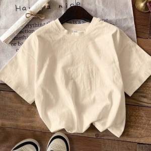 Casual Loose Palmiye Ağacı Baskılı Yuvarlak Yaka Kısa Kollu Pamuklu Tişört Kadınlar