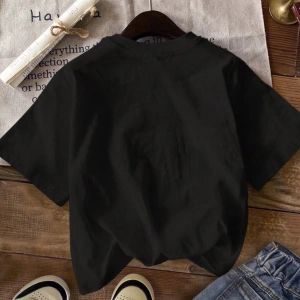 Casual Loose Pembe Fiyonklu Grafik Yuvarlak Yaka Kısa Kollu Kadın Tişörtü, Pamuk Kar