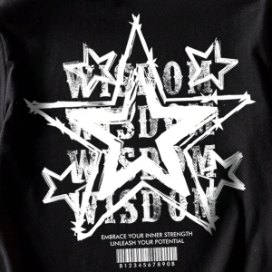 Casual Loose Pentagram Desen Yuvarlak Yaka Kısa Kollu Kadın Tişörtü, Yaz İçin Uygun